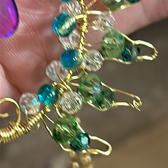 Wire-wrapped Beaded  Sun/Moon Pendant - Picture 6 of 9